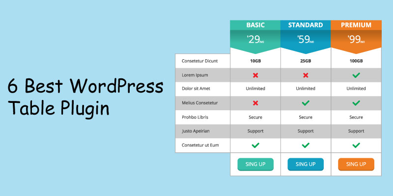 WordPress table plugin